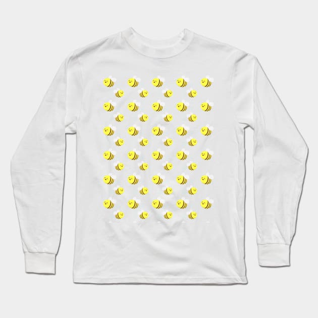 Bees Pattern Long Sleeve T-Shirt by AnishaCreations